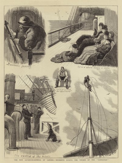 De Nieuwe Gouverneur-Generaal van Canada, Incidenten tijdens de Reis van de Sarmatian door John Charles Dollman